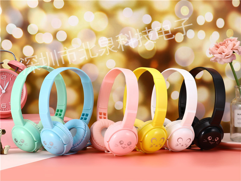 新款J18马卡龙头戴式带麦线控耳机手机电脑重低音耳机工厂直销